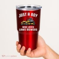 Just A Boy Who Loves Lawn Mowers Tumbler thumb 2