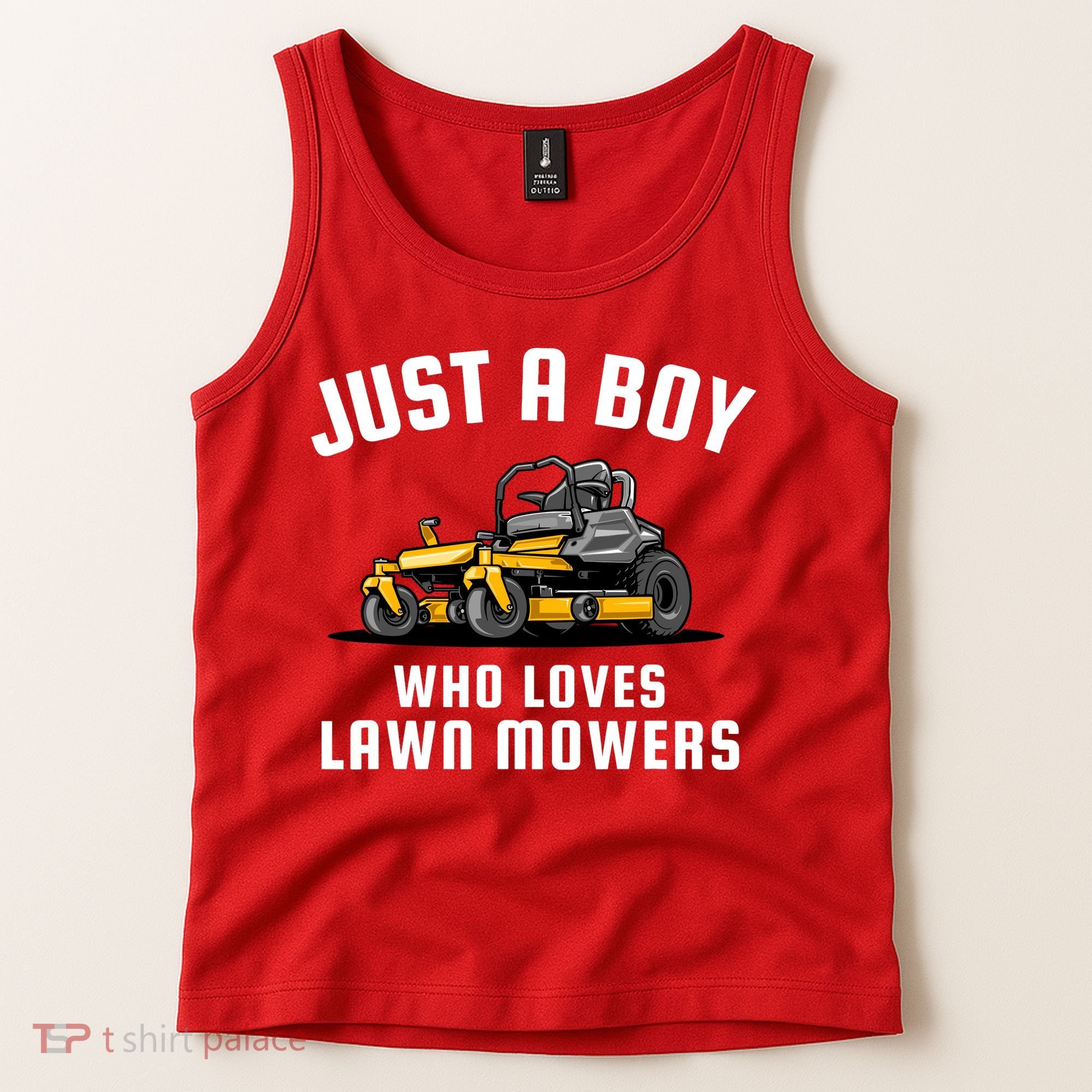 Just A Boy Who Loves Lawn Mowers Tank Top