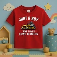 Just A Boy Who Loves Lawn Mowers Toddler T-Shirt thumb 3