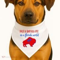 Just A Buffalo Girl In A Florida World USA-Made Doggie Bandana thumb 1