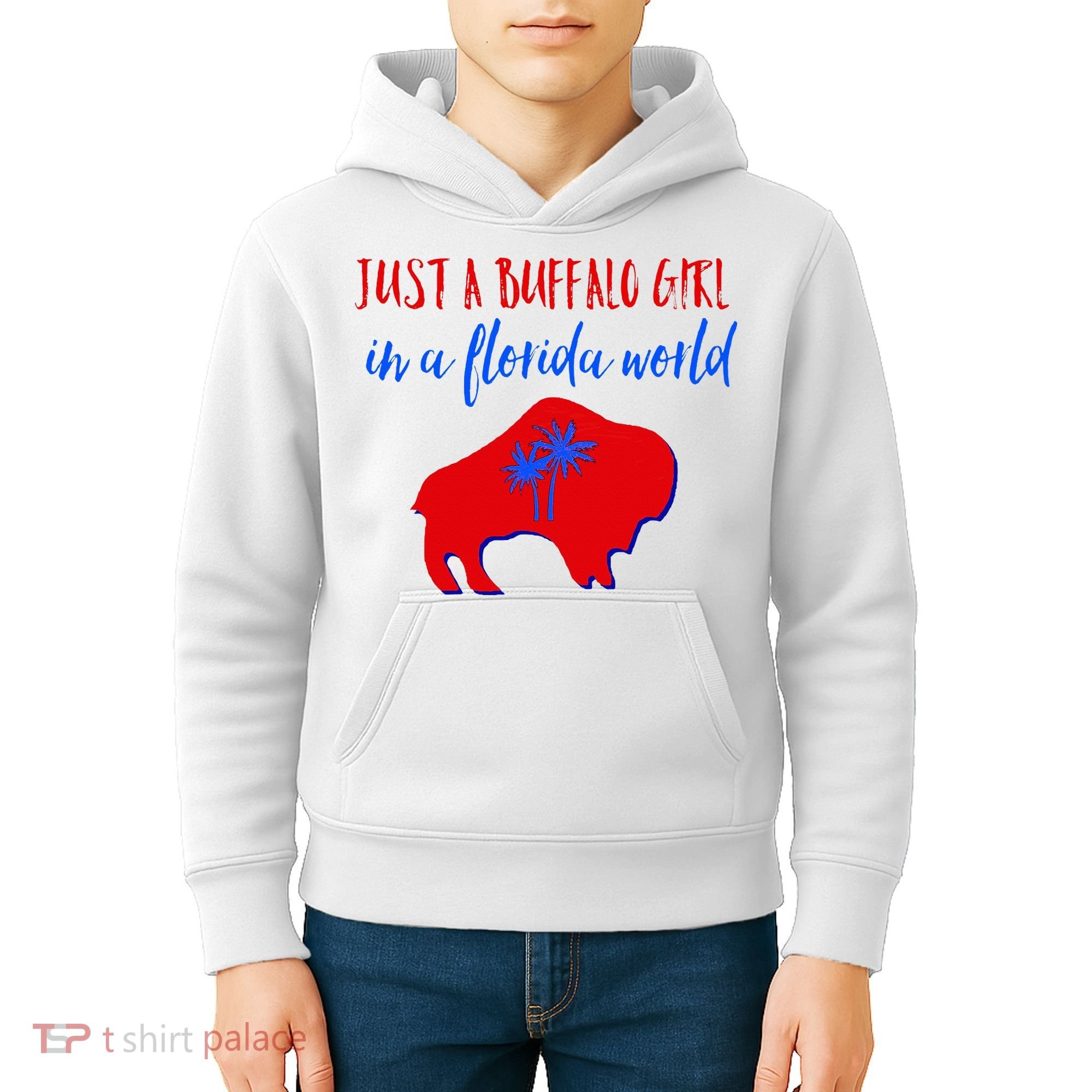 Just A Buffalo Girl In A Florida World Kids Hoodie