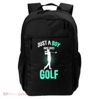 Just A Boy Who Loves Golf Club Golfer Golfing Gift Backpack thumb 0