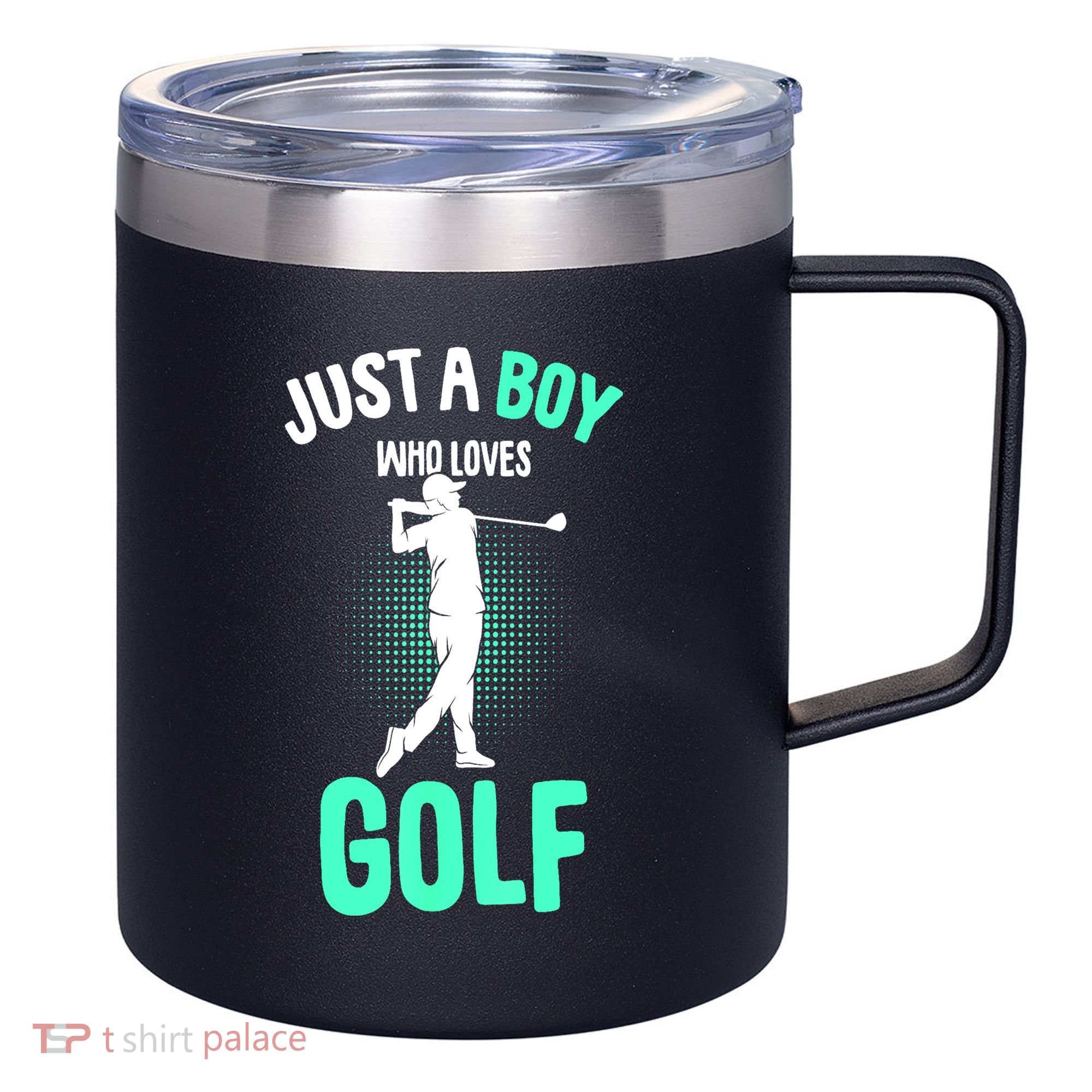 Just A Boy Who Loves Golf Club Golfer Golfing Gift 12oz Stainless Steel Coffee Mug