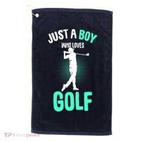 Just A Boy Who Loves Golf Club Golfer Golfing Gift Golf Towel thumb 0