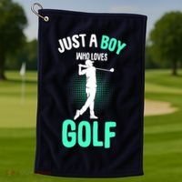Just A Boy Who Loves Golf Club Golfer Golfing Gift Golf Towel thumb 1