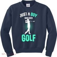 Just A Boy Who Loves Golf Club Golfer Golfing Gift Kids Sweatshirt thumb 0