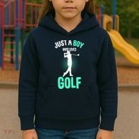 Just A Boy Who Loves Golf Club Golfer Golfing Gift Kids Hoodie thumb 3