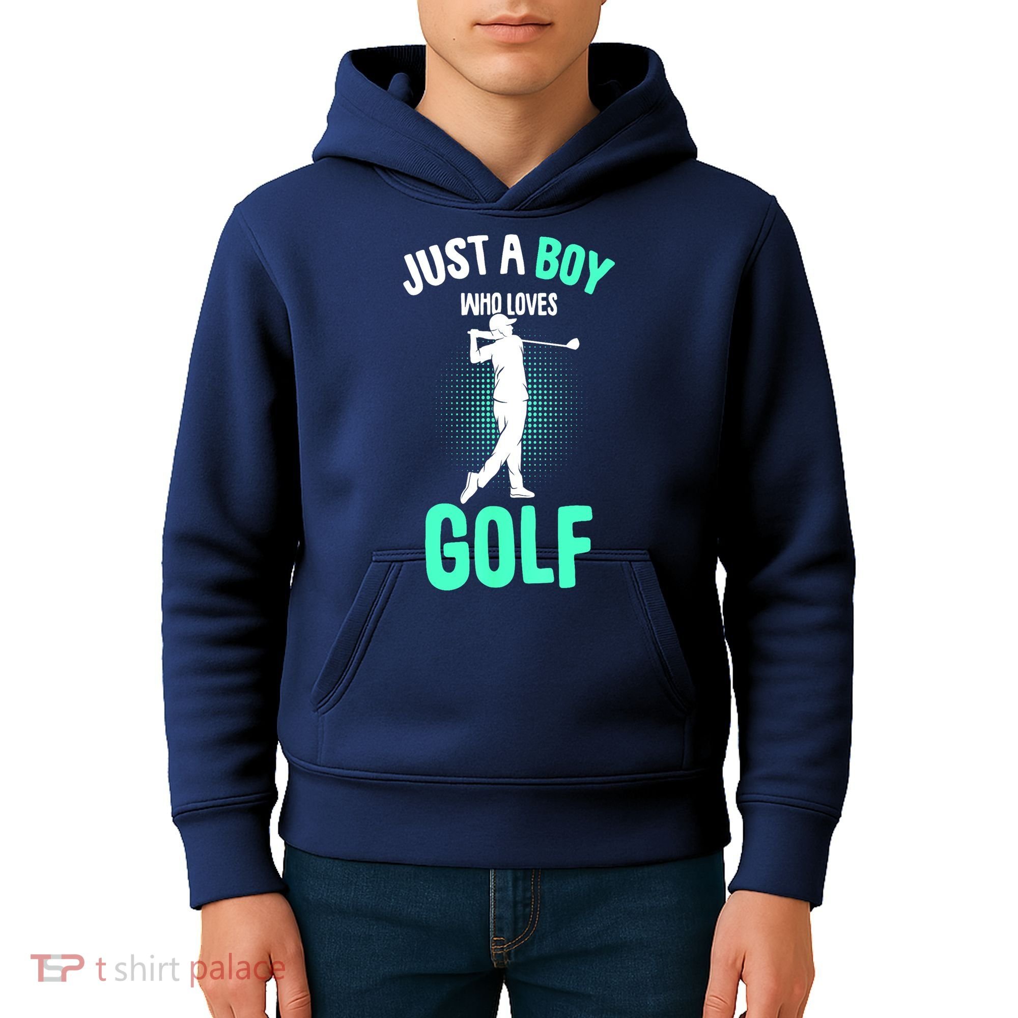 Just A Boy Who Loves Golf Club Golfer Golfing Gift Kids Hoodie