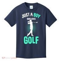 Just A Boy Who Loves Golf Club Golfer Golfing Gift Kids T-Shirt thumb 0