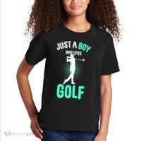 Just A Boy Who Loves Golf Club Golfer Golfing Gift Kids T-Shirt thumb 2