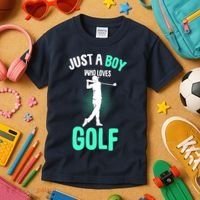 Just A Boy Who Loves Golf Club Golfer Golfing Gift Kids T-Shirt thumb 3