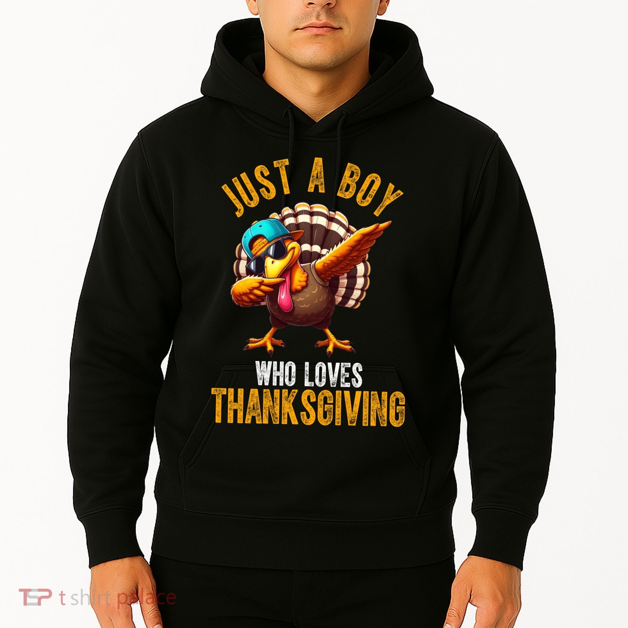 Just A Boy Who Loves Thanksgiving Turkey Dab Hoodie