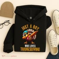 Just A Boy Who Loves Thanksgiving Turkey Dab Hoodie thumb 4