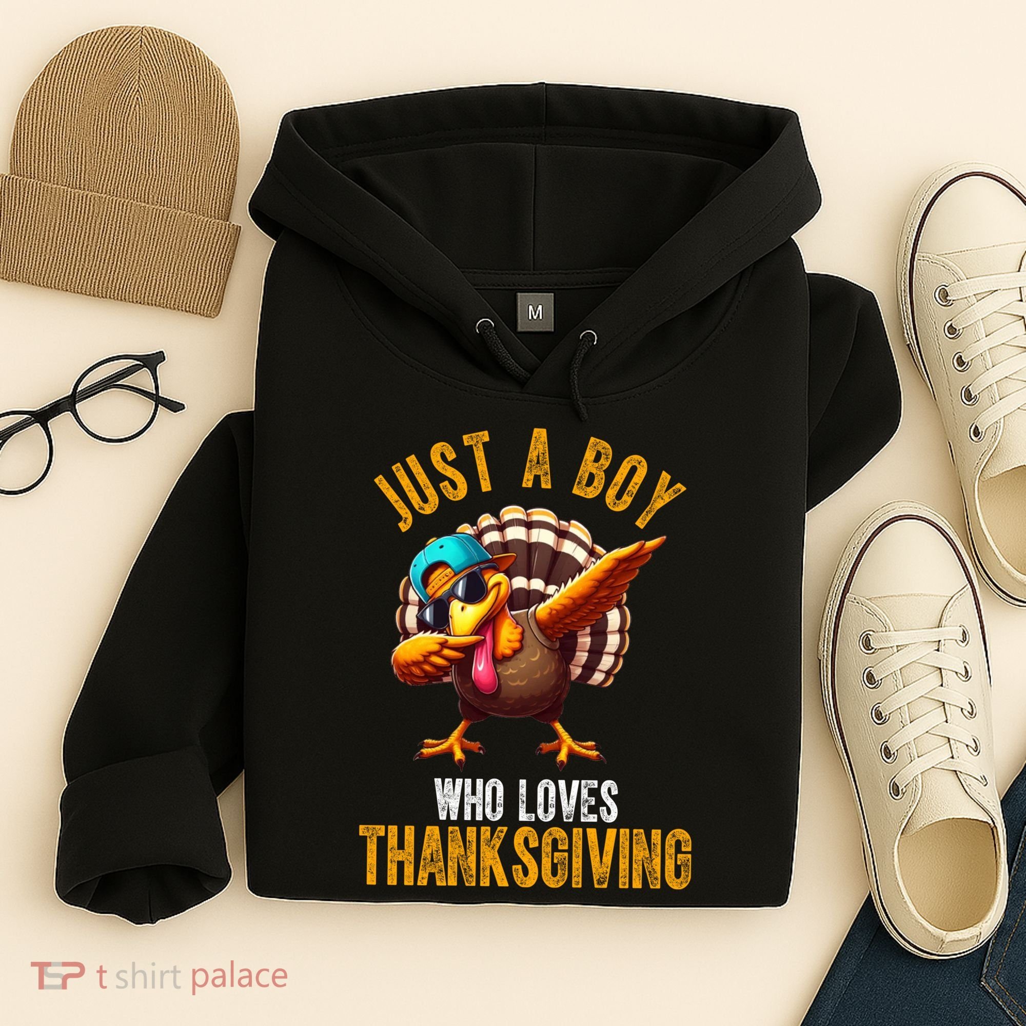 Just A Boy Who Loves Thanksgiving Turkey Dab Hoodie