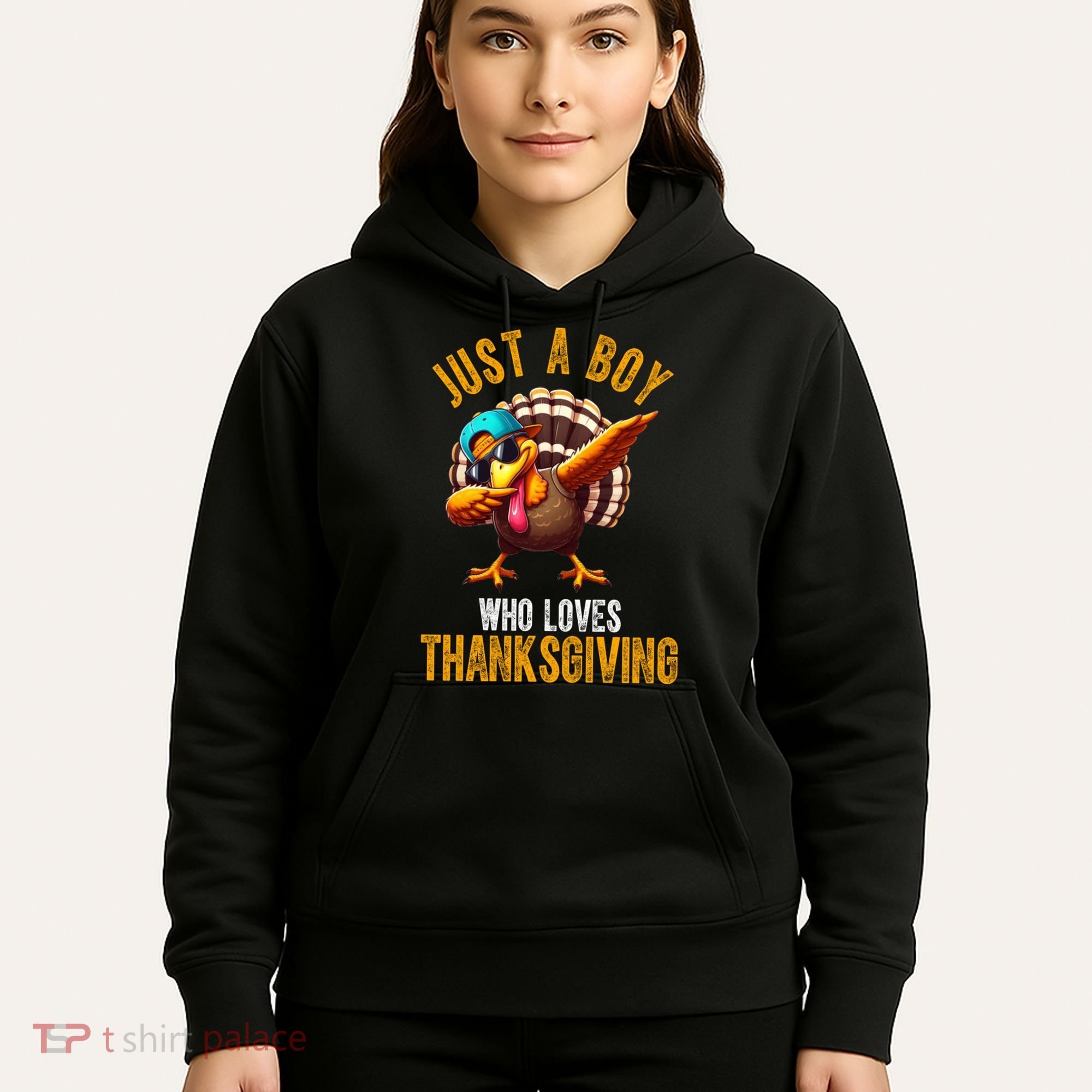 Just A Boy Who Loves Thanksgiving Turkey Dab Hoodie