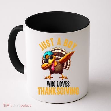 Just A Boy Who Loves Thanksgiving Turkey Dab Coffee Mug
