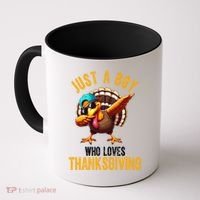 Just A Boy Who Loves Thanksgiving Turkey Dab Coffee Mug thumb 0