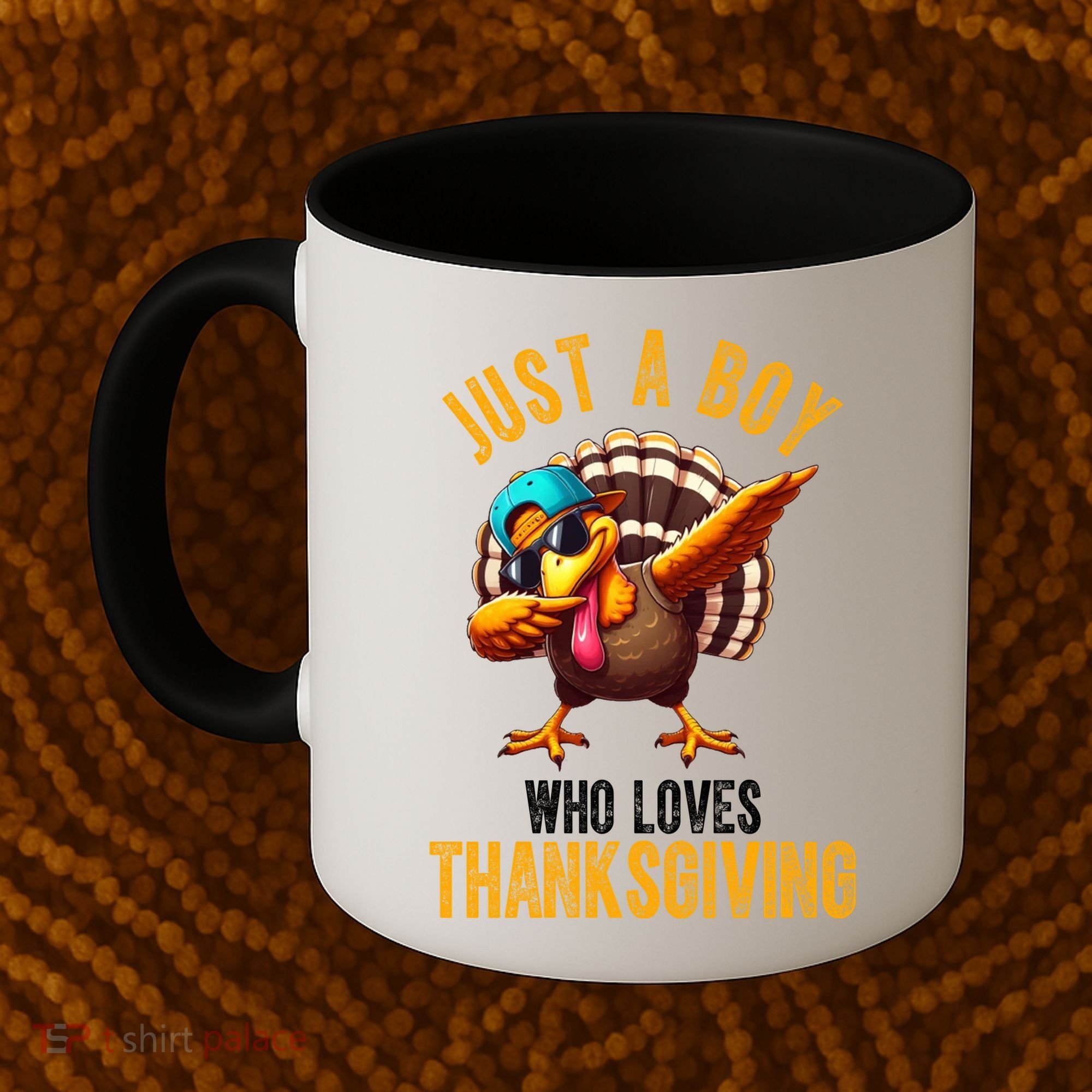 Just A Boy Who Loves Thanksgiving Turkey Dab Coffee Mug