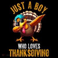 Just A Boy Who Loves Thanksgiving Turkey Dab Pajama Set thumb 2