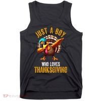 Just A Boy Who Loves Thanksgiving Turkey Dab Tank Top thumb 0