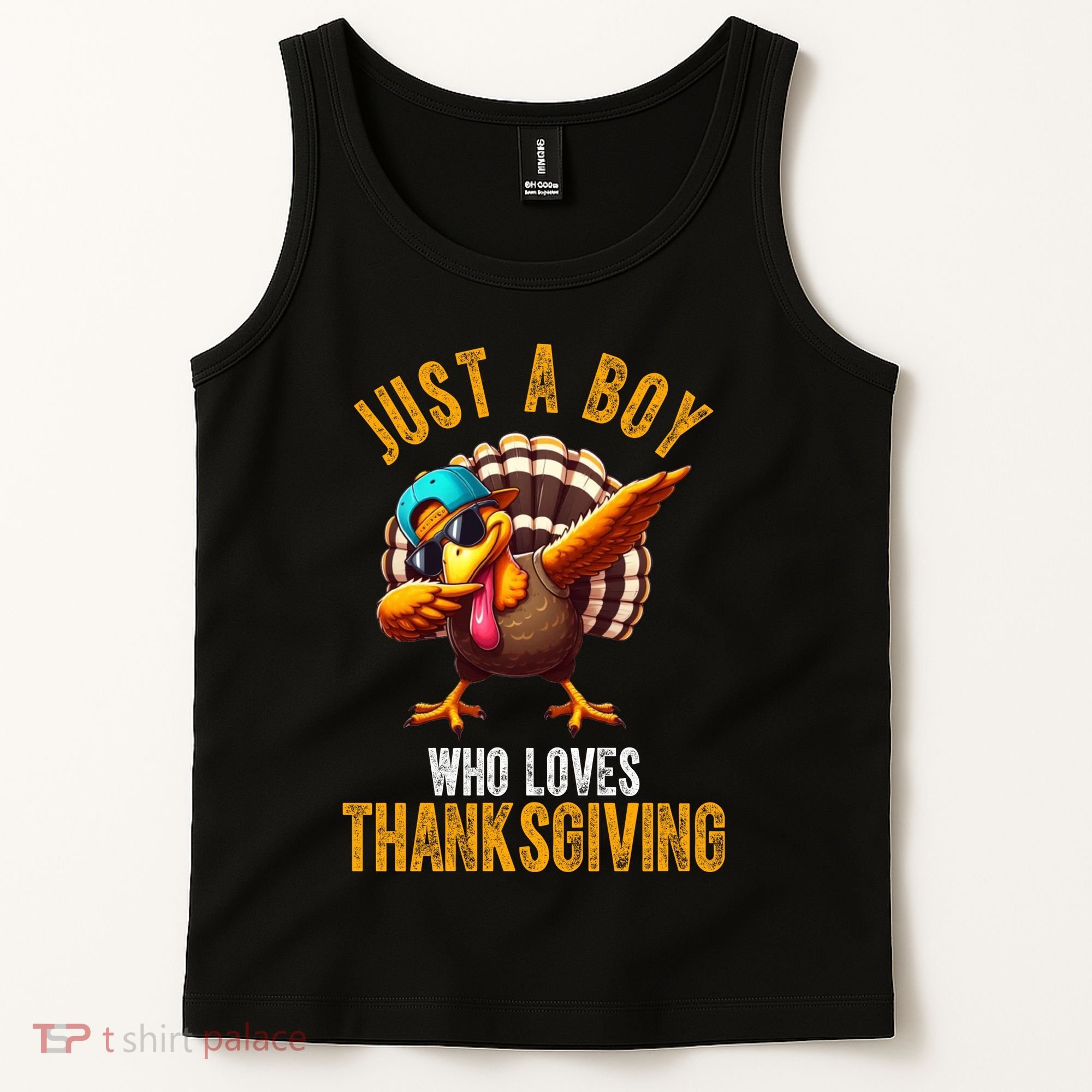 Just A Boy Who Loves Thanksgiving Turkey Dab Tank Top