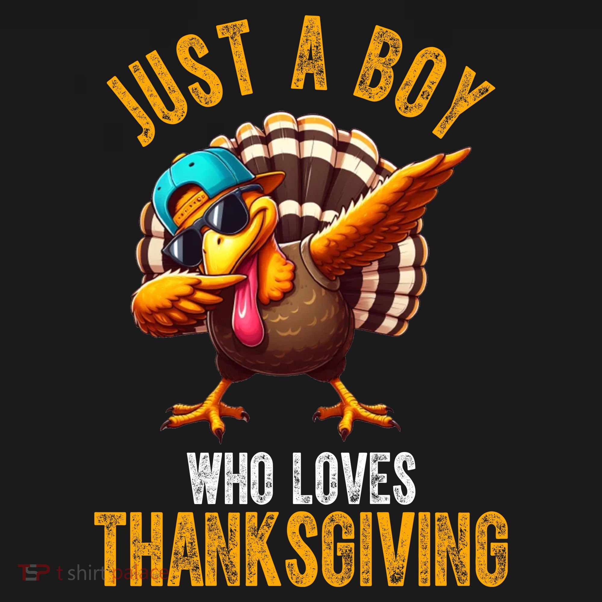 Just A Boy Who Loves Thanksgiving Turkey Dab Tank Top