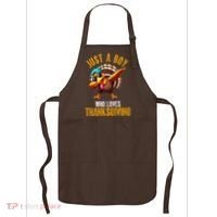 Just A Boy Who Loves Thanksgiving Turkey Dab Apron thumb 0