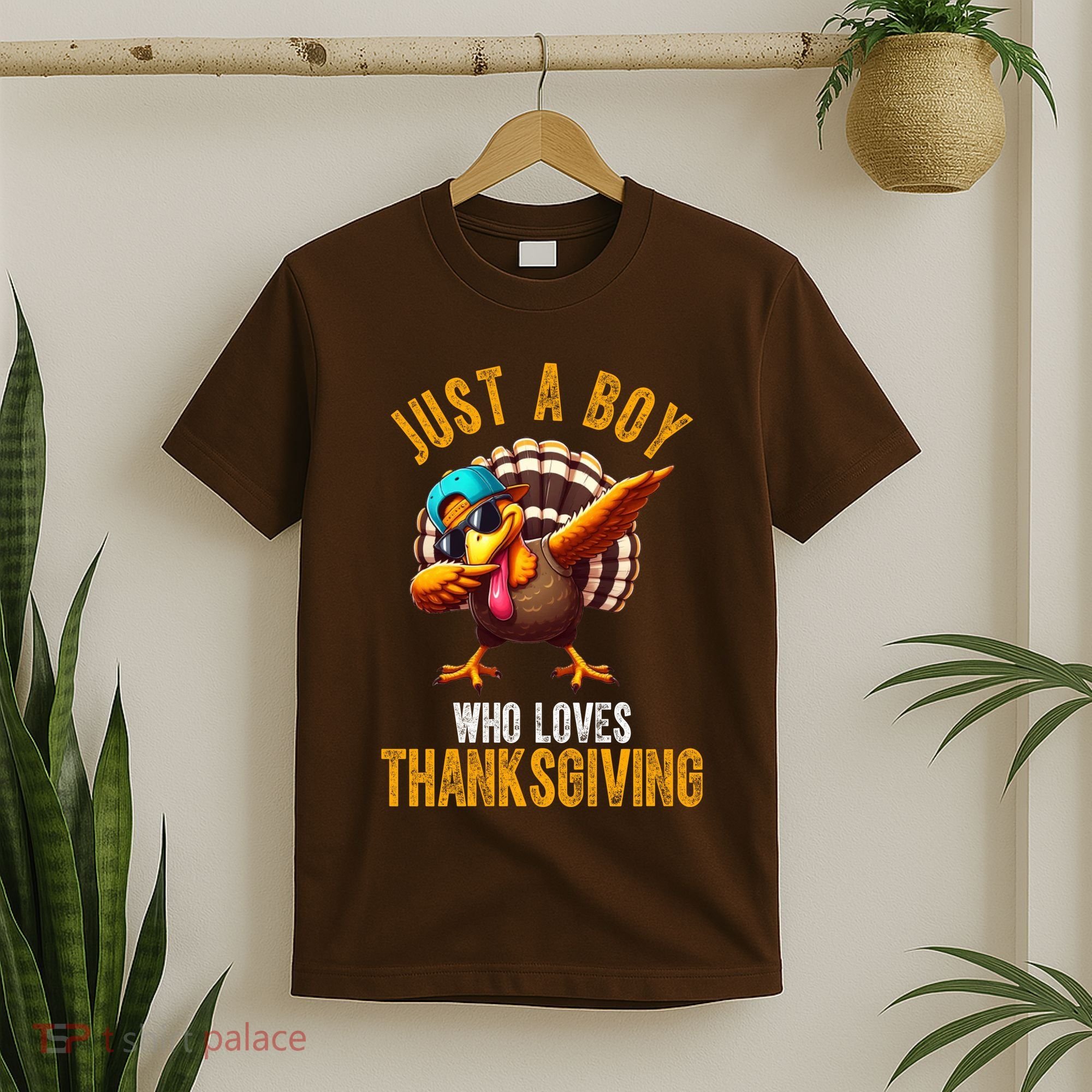Just A Boy Who Loves Thanksgiving Turkey Dab T-Shirt