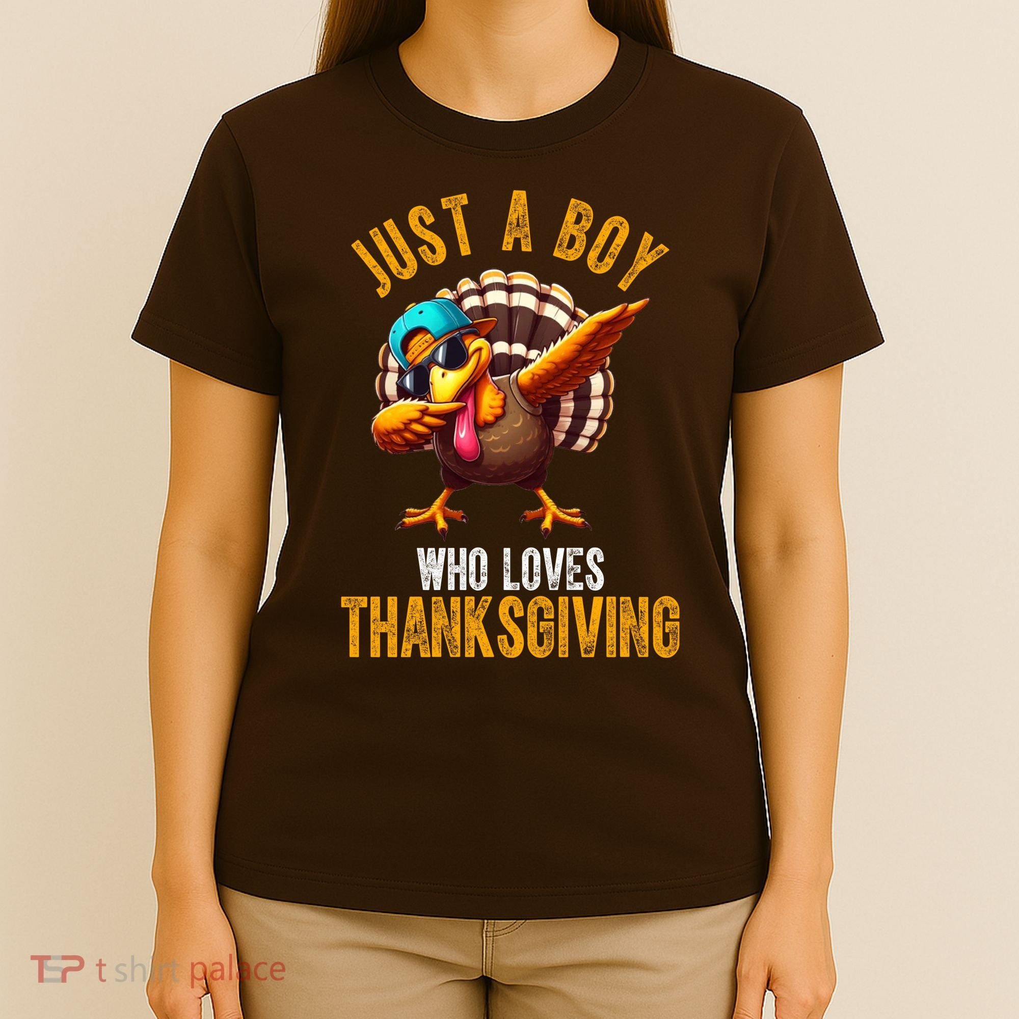Just A Boy Who Loves Thanksgiving Turkey Dab T-Shirt