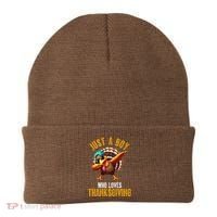 Just A Boy Who Loves Thanksgiving Turkey Dab Beanie thumb 0