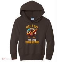 Just A Boy Who Loves Thanksgiving Turkey Dab Kids Hoodie thumb 0