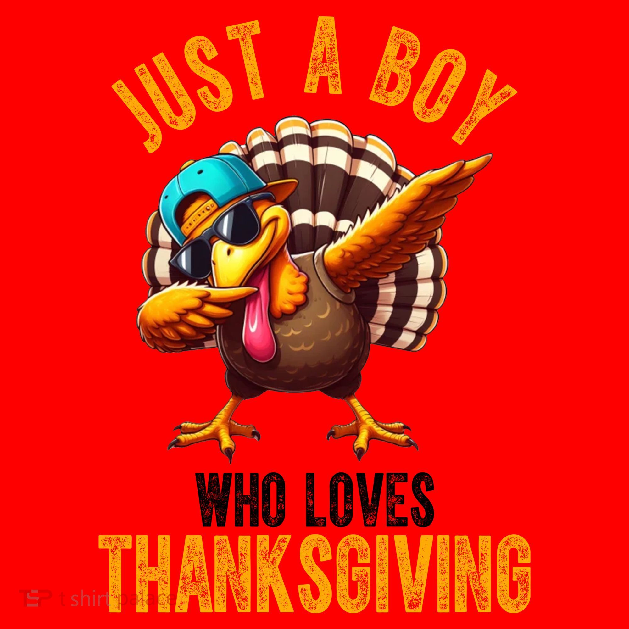 Just A Boy Who Loves Thanksgiving Turkey Dab Santa Hat