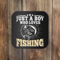 Just A Boy Who Loves Fishing Coaster thumb 0