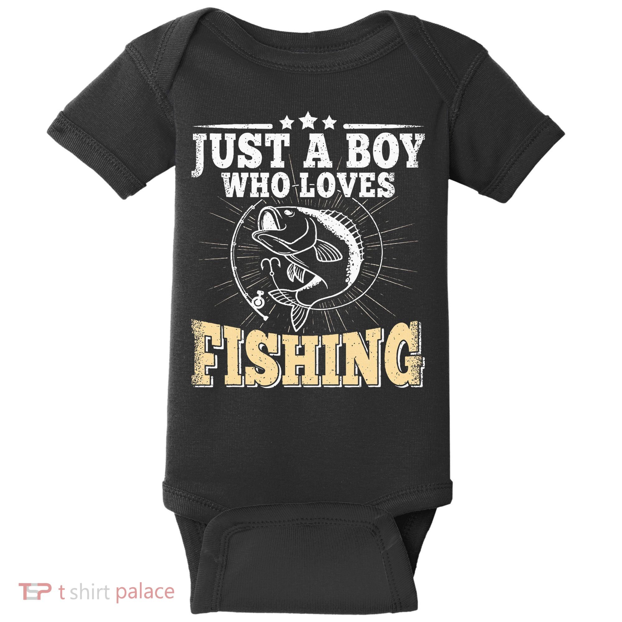 Just A Boy Who Loves Fishing Baby Bodysuit
