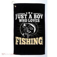 Just A Boy Who Loves Fishing Golf Towel thumb 0
