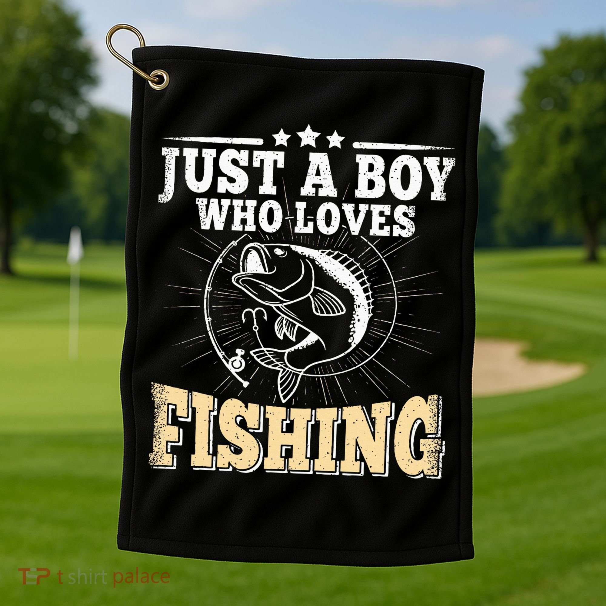 Just A Boy Who Loves Fishing Golf Towel