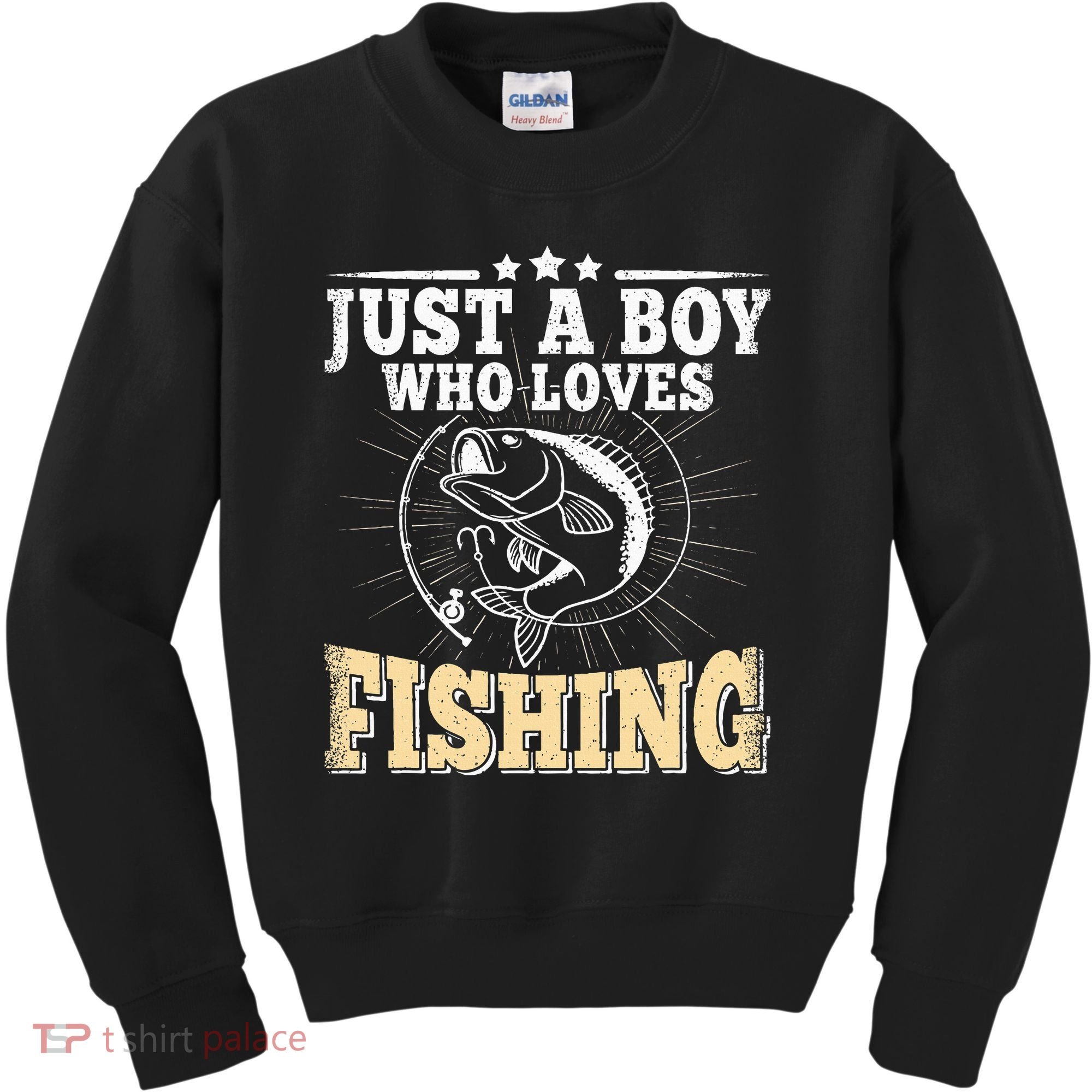 Just A Boy Who Loves Fishing Kids Sweatshirt