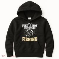 Just A Boy Who Loves Fishing Kids Hoodie thumb 0