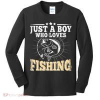 Just A Boy Who Loves Fishing Kids Long Sleeve Shirt thumb 0