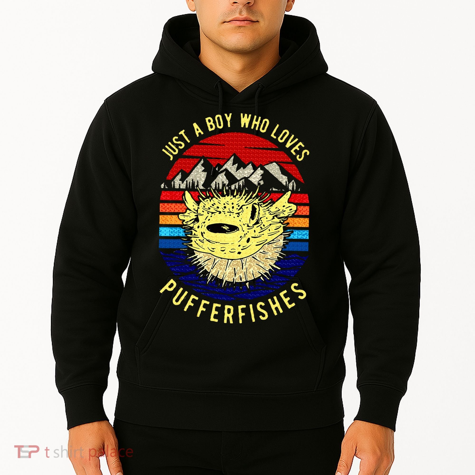Just A Boy Who Loves Pufferfishes Puffer Fish Hoodie