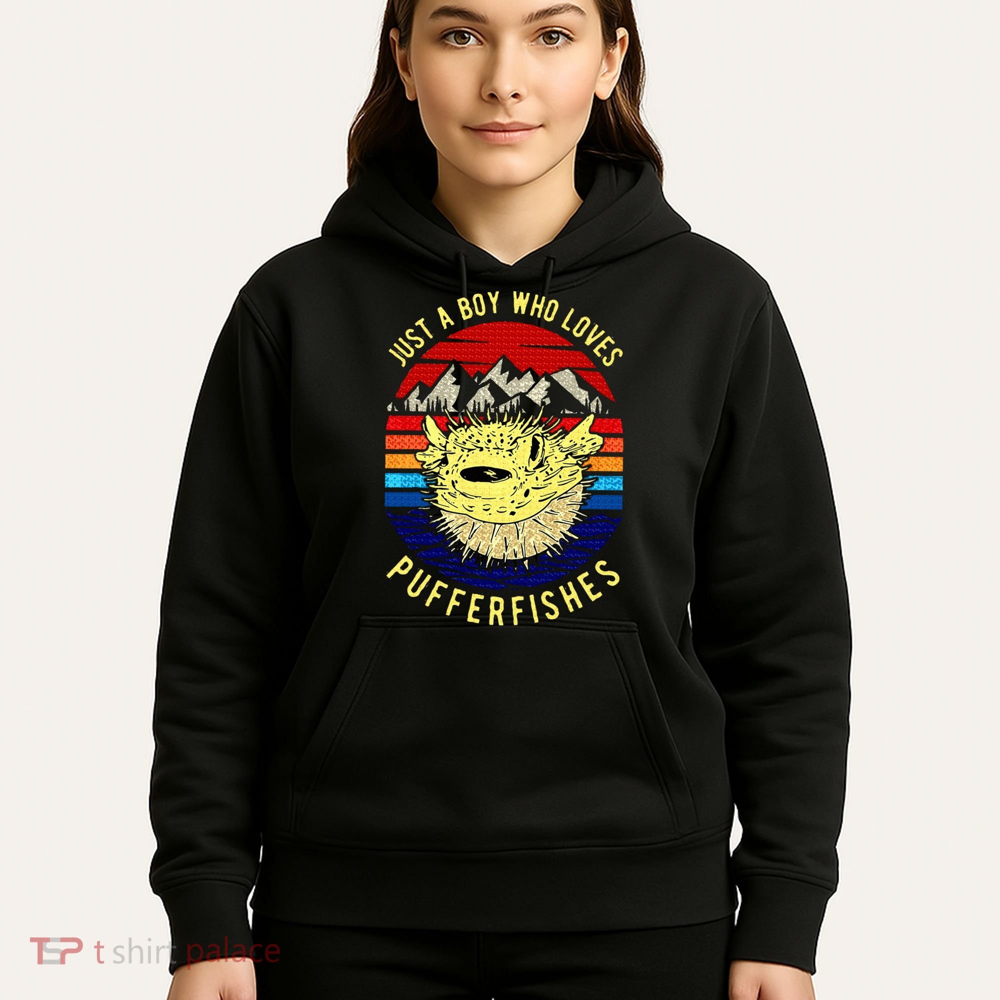 Just A Boy Who Loves Pufferfishes Puffer Fish Hoodie