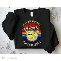 Just A Boy Who Loves Pufferfishes Puffer Fish Sweatshirt thumb 2