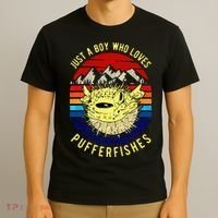 Just A Boy Who Loves Pufferfishes Puffer Fish T-Shirt thumb 3