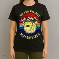 Just A Boy Who Loves Pufferfishes Puffer Fish T-Shirt thumb 4