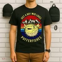 Just A Boy Who Loves Pufferfishes Puffer Fish T-Shirt thumb 6