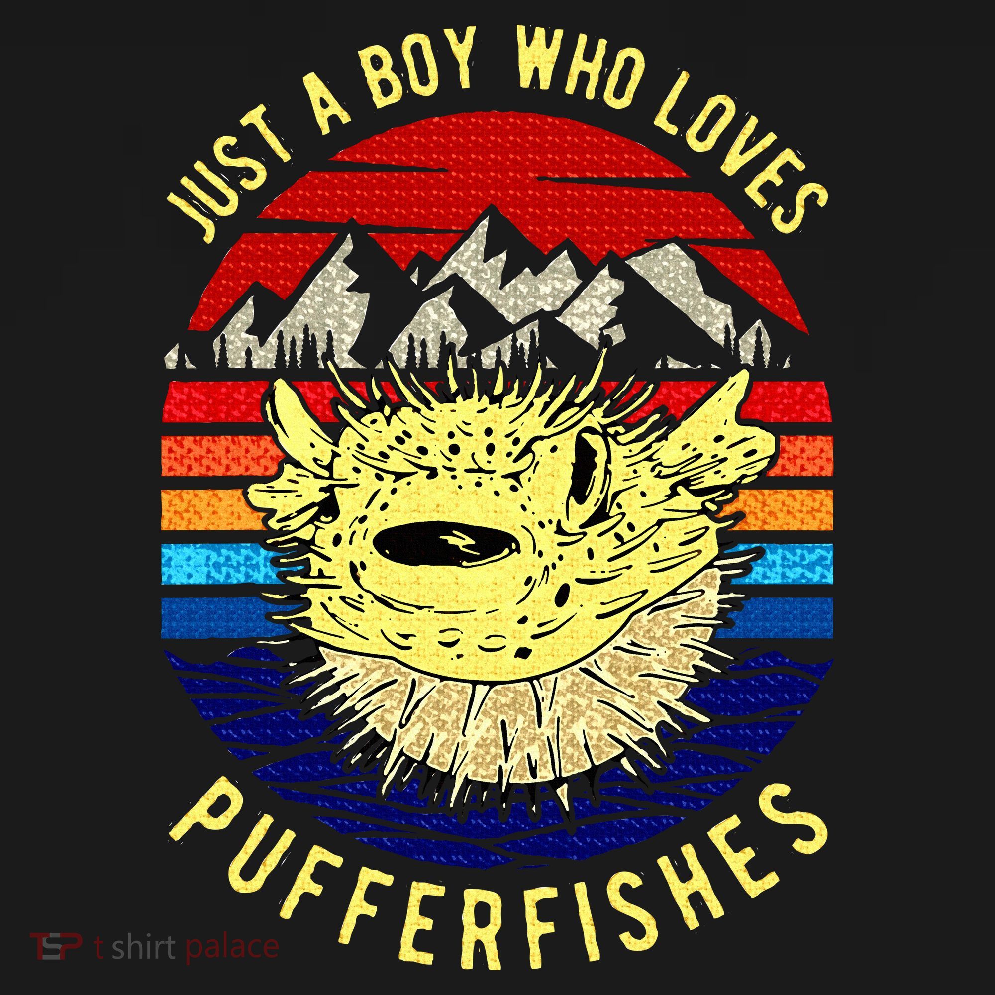 Just A Boy Who Loves Pufferfishes Puffer Fish T-Shirt