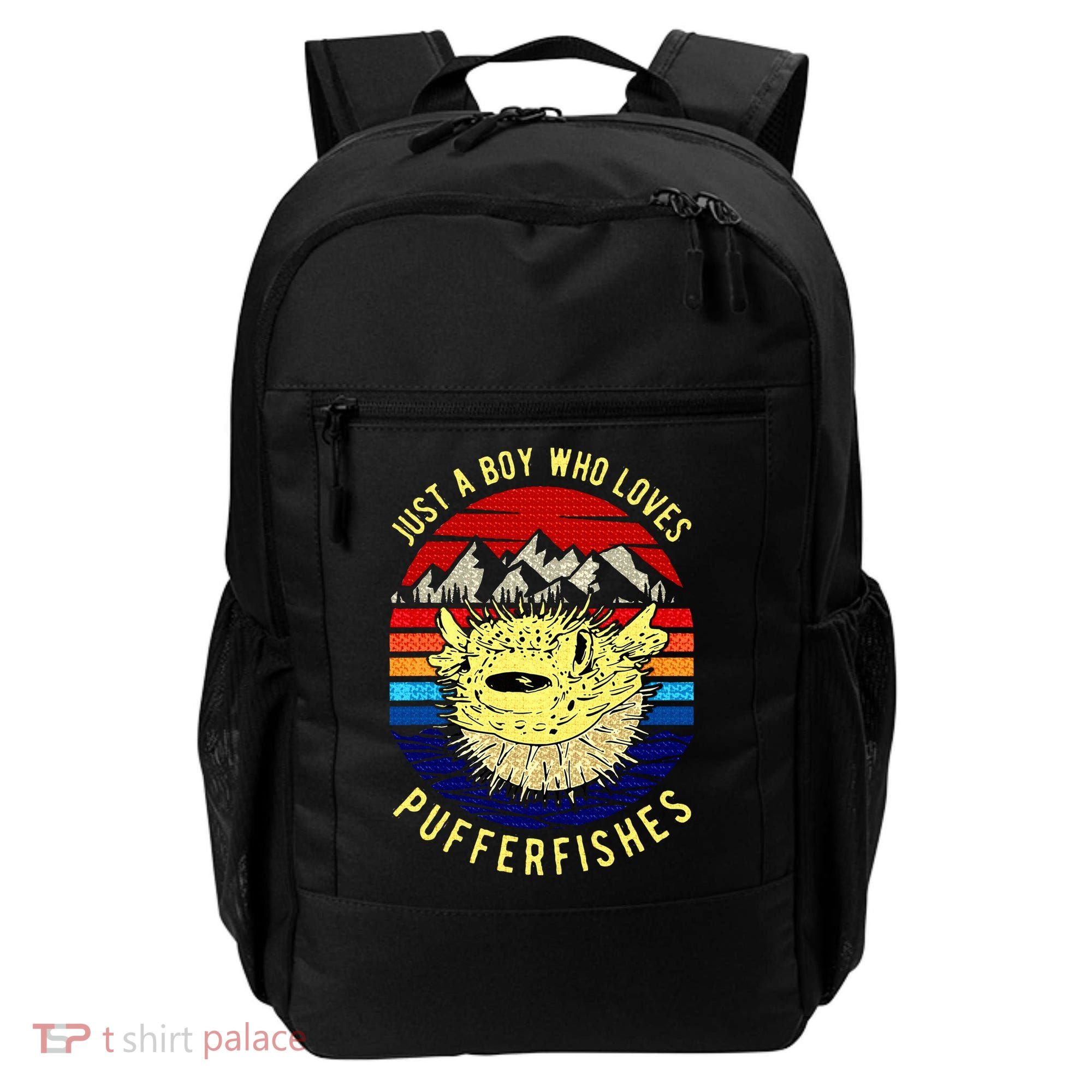 Just A Boy Who Loves Pufferfishes Puffer Fish Backpack