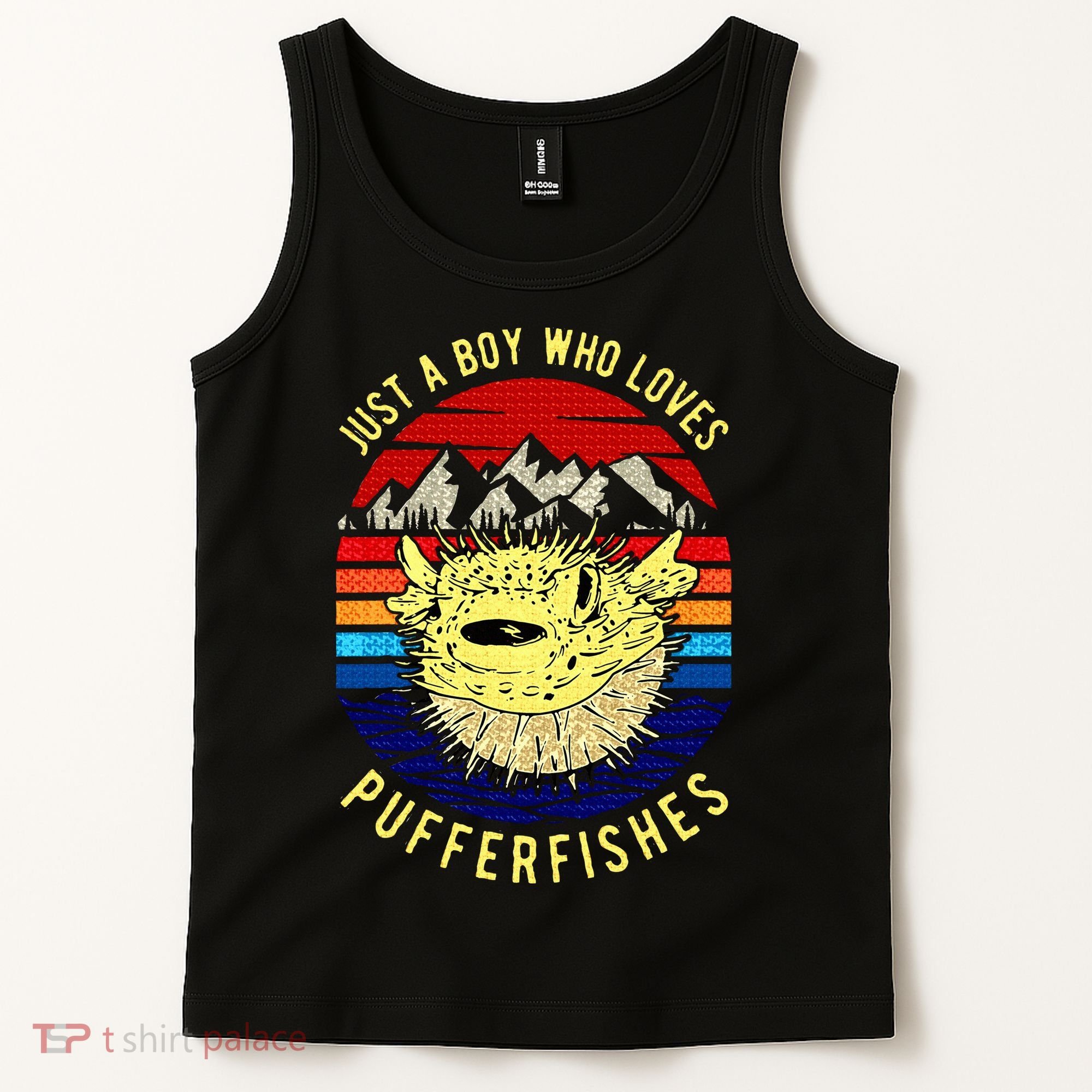 Just A Boy Who Loves Pufferfishes Puffer Fish Tank Top