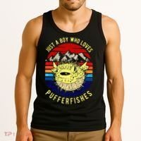 Just A Boy Who Loves Pufferfishes Puffer Fish Tank Top thumb 3