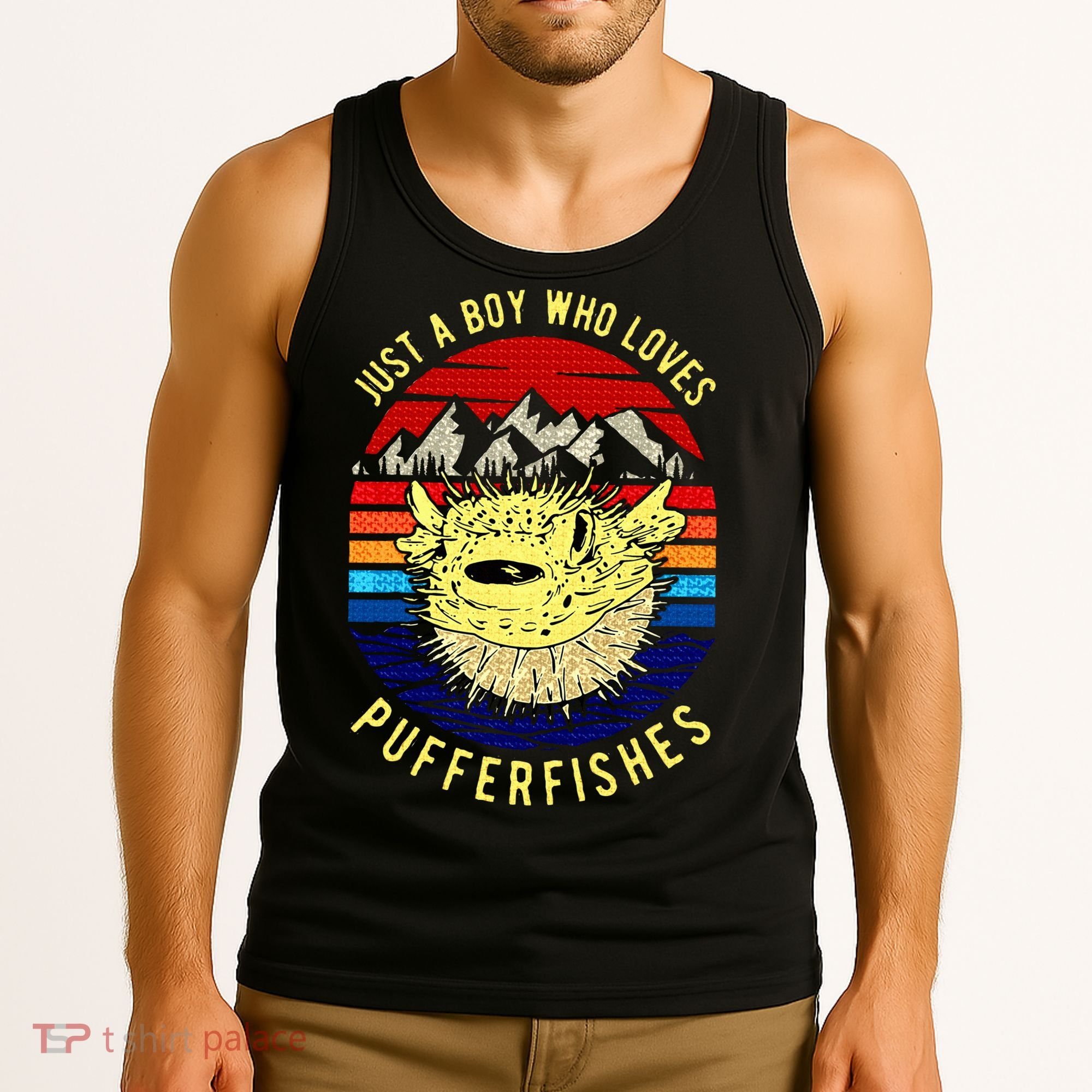 Just A Boy Who Loves Pufferfishes Puffer Fish Tank Top